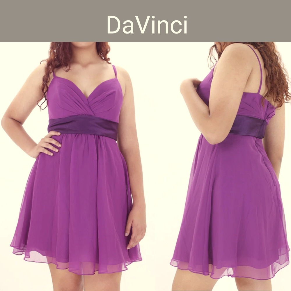 NWT - DaVinci Purple‎ Fuchsia Formal Dress Short Size 12 NEW